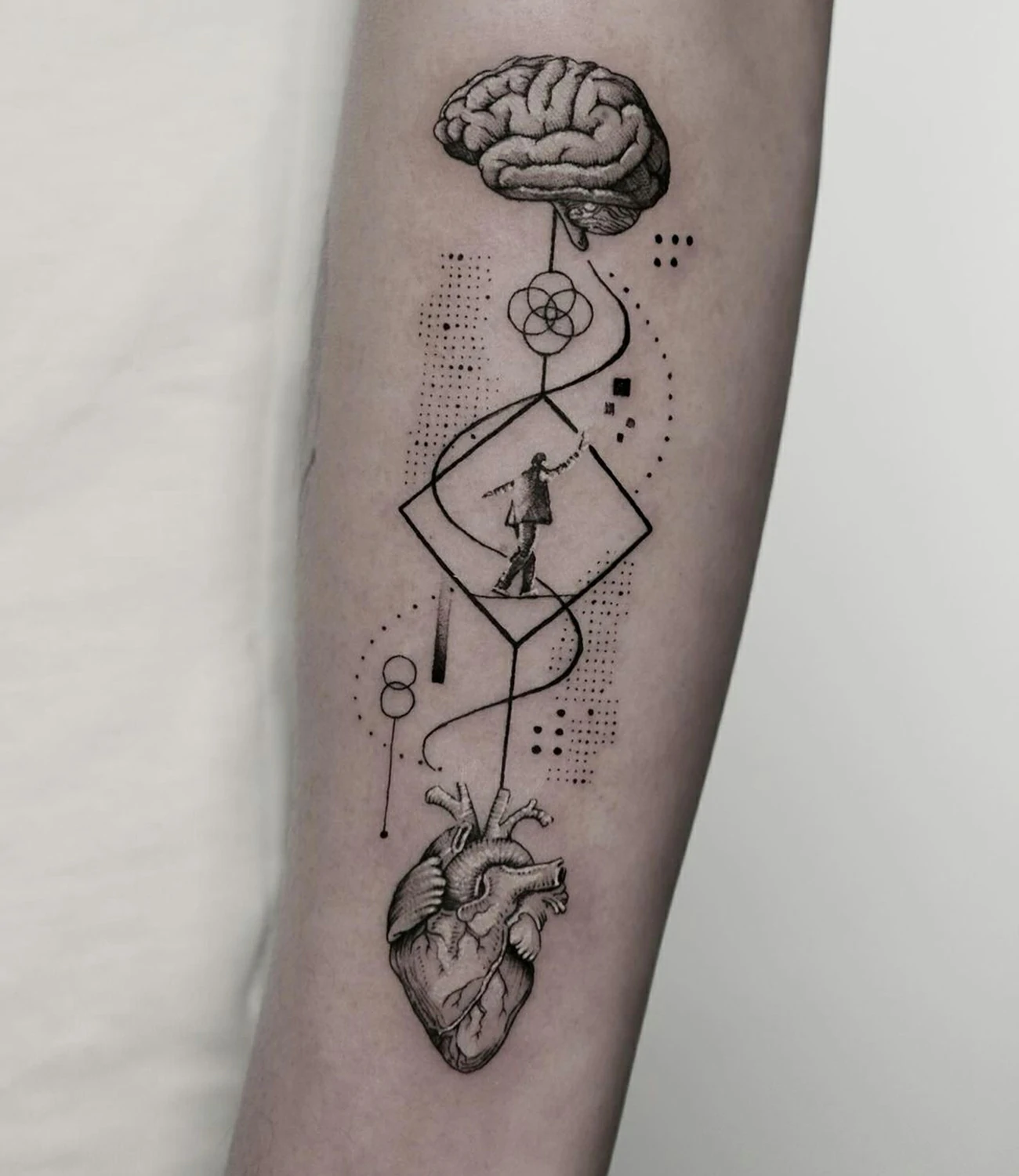 geometric tattoo heart