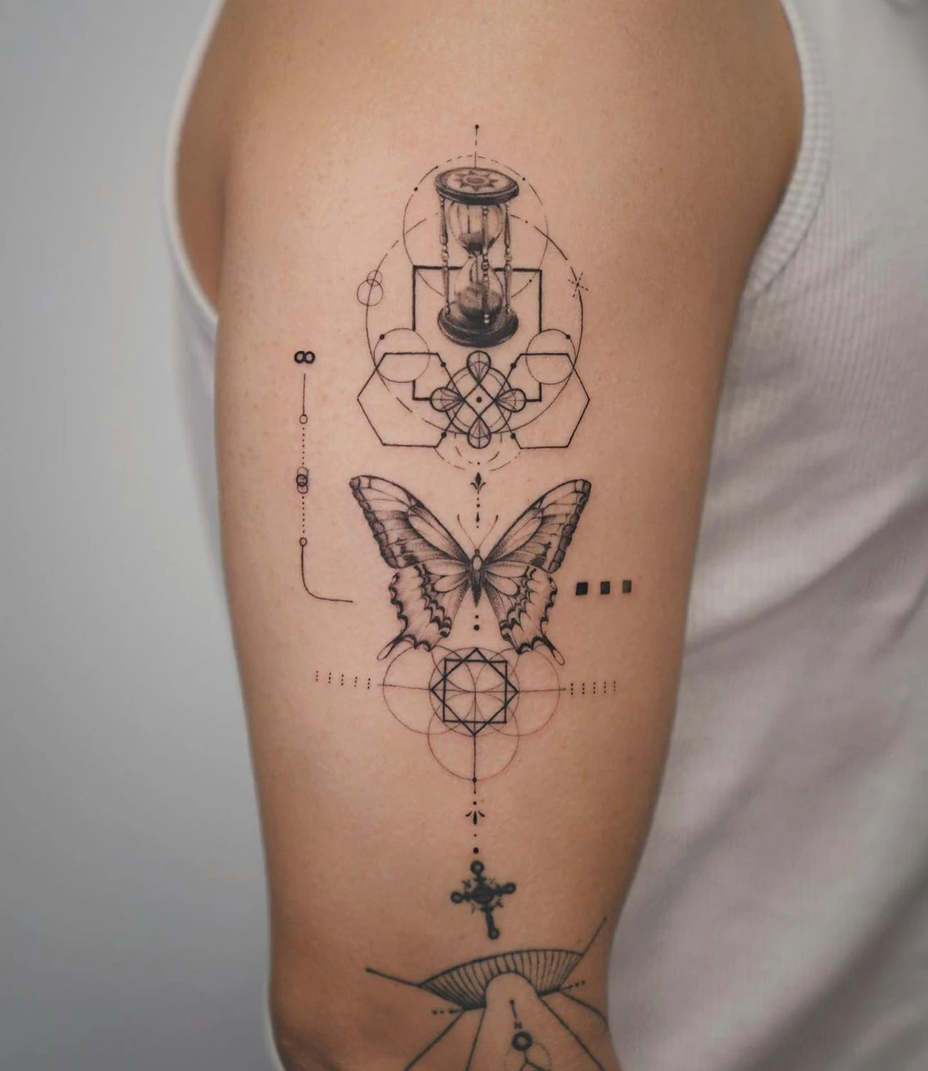geometric butterfly tattoo
