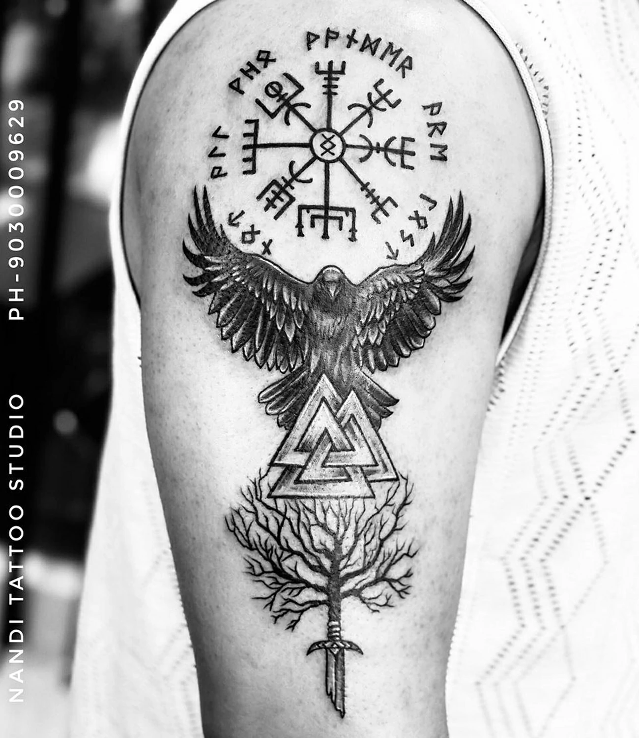 Norse raven tattoo: A tattoo depicting ravens in the context of Norse mythology.