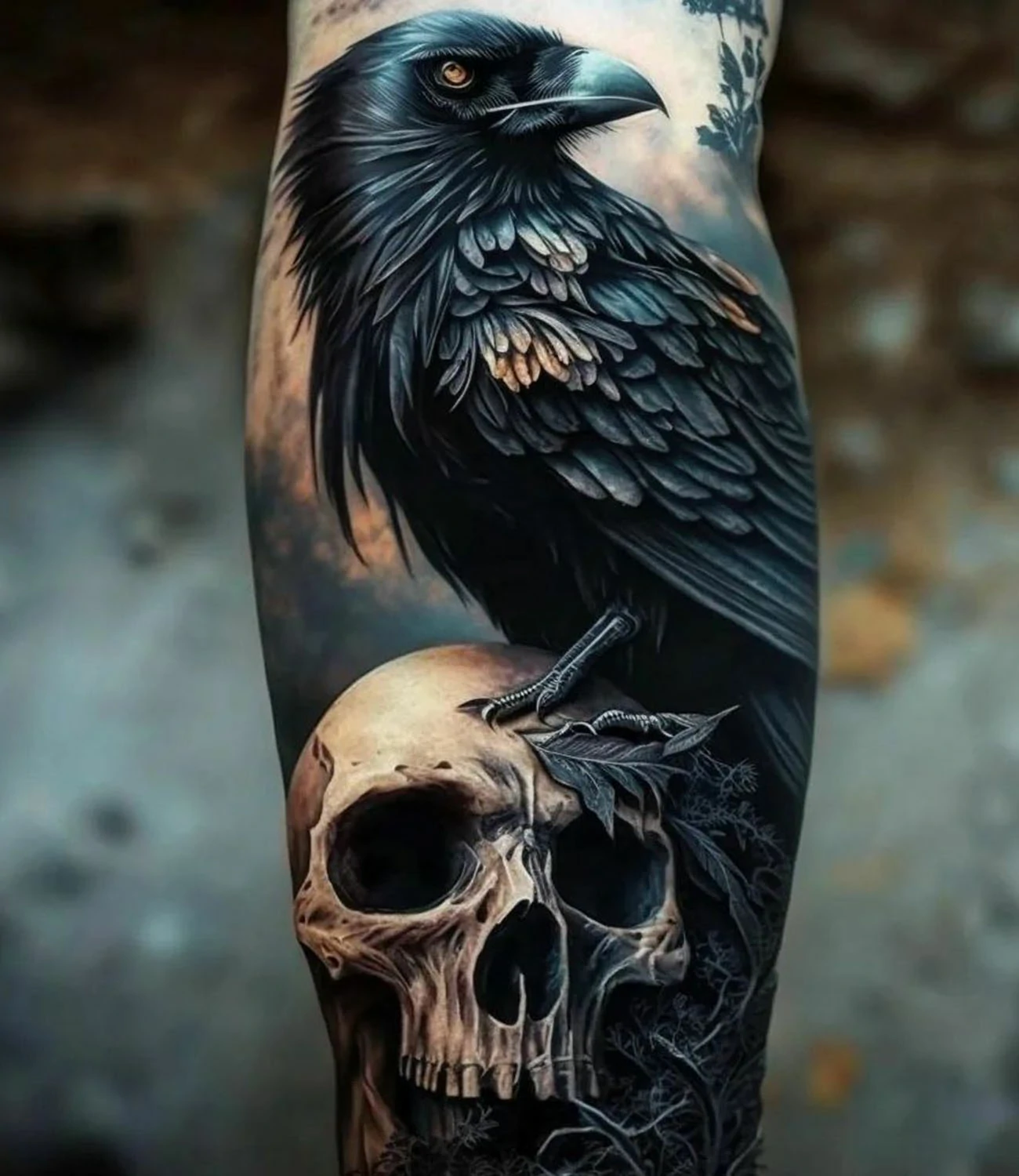 Crow Skull Tattoo