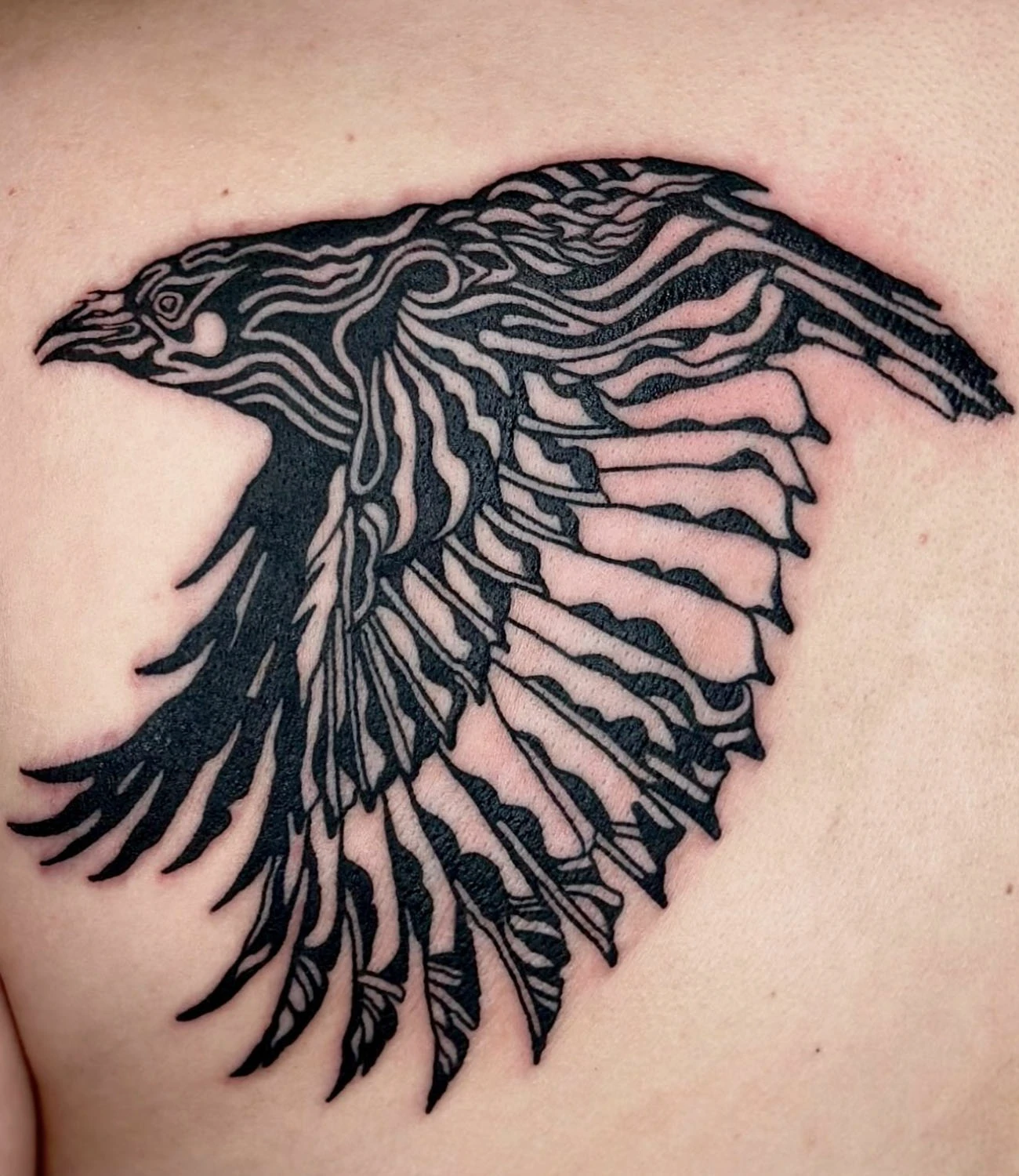 Tribal Crow Tattoo