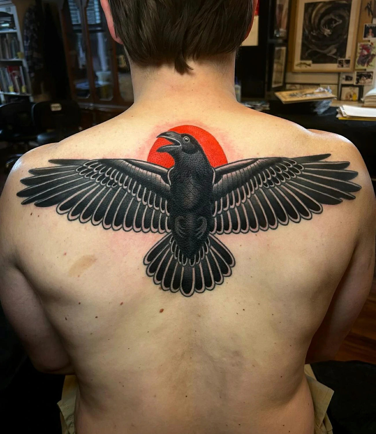 Back Crow Tattoo