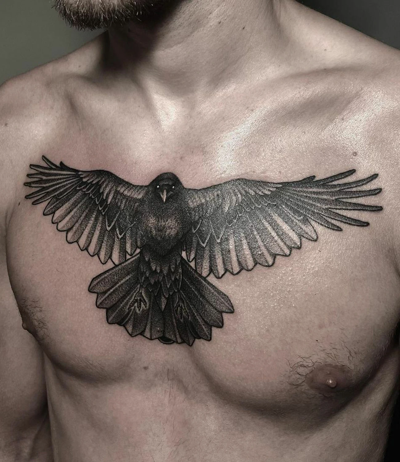 Crow Chest Tattoo